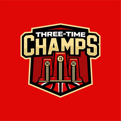 Basketball Logo for Team 'Three-Time Champs' - Your Winning Logo Featured on Major Sports Network Design by HandriSid