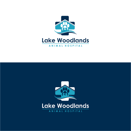 Veterinary logo design for a small animal hospital located next to a lake! Design by amarta_art®