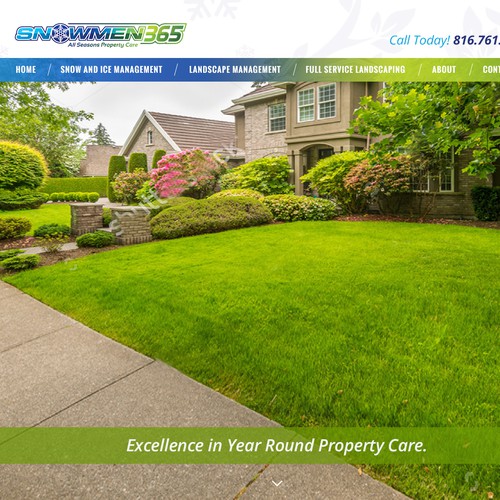 Create captivating commercial landscaping website for Snowmen365 ...