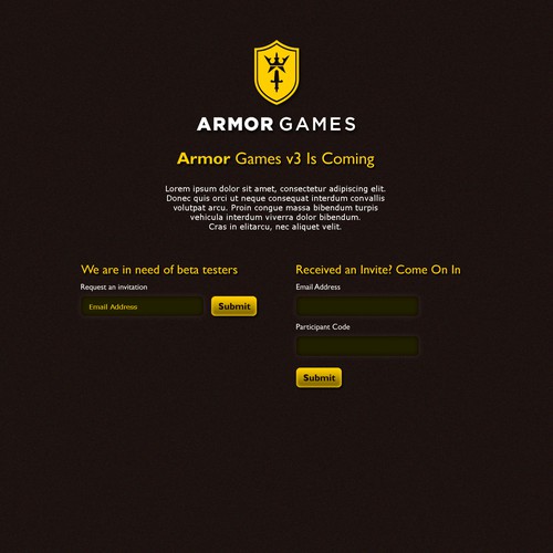 Breath Life Into Armor Games New Brand - Design our Beta Page Design by manustudio