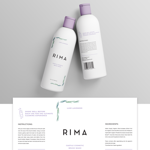 Minimalist Label for a luxury brand of cosmetic brush washes Design by miljandesign