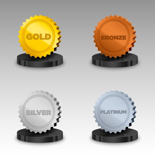 Subscription Level Icons (i.e. Bronze, Silver, Gold, Platinum) Design by Psyler