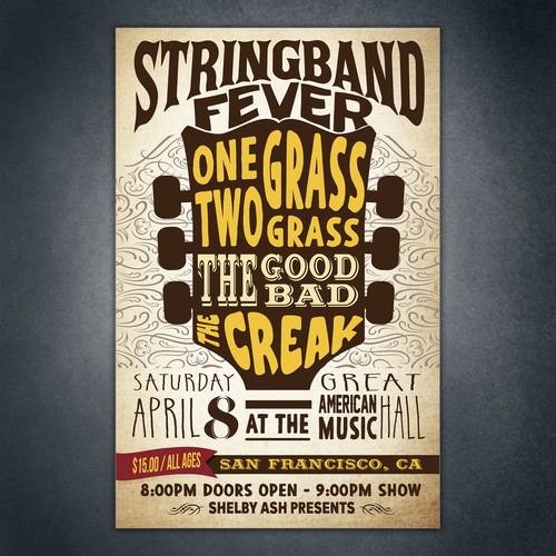 Music poster for one of San Francisco's oldest music venues Design by Stefanosp