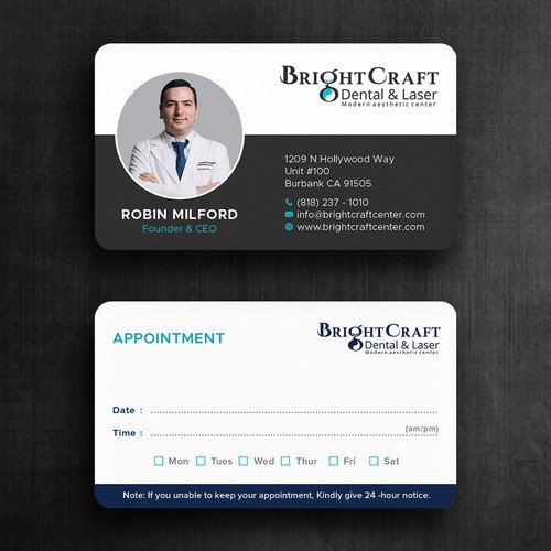 Modern Dental and Medical SPA business card Design réalisé par Felix SH