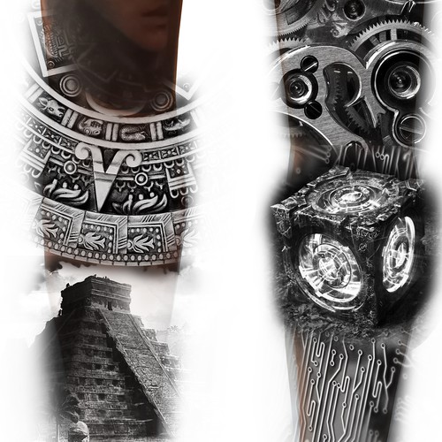 aztec tattoos sleeve drawings