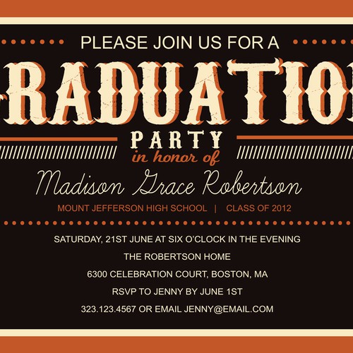 Picaboo 5" x 7" Flat Graduation Party Invitations (will award up to 15 designs!) Diseño de simeonmarco