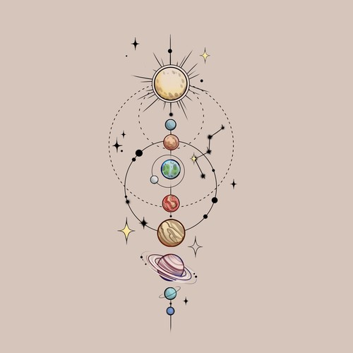 Planetary Tattoo Design Design by Anastasia1995