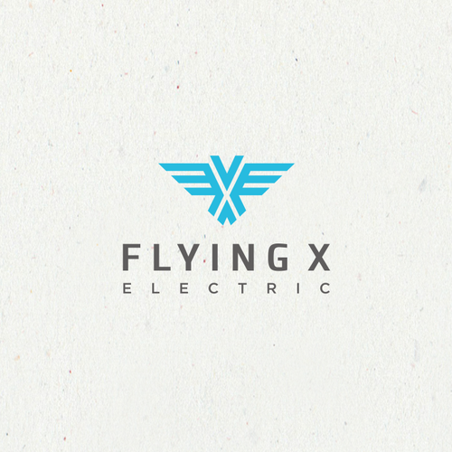 Flying X Electric Logo Design by vionaArt