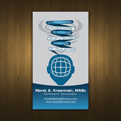 Create a business card for www.marek-knows.com デザイン by ganess