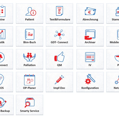 Create 22 software icons for medical software Design by artsemafey