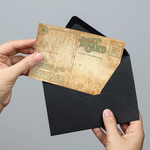 Design the back of a postcard with an early 1900s look! Design by Viktoria Stalybka