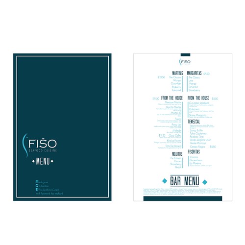 Urban , Modern,   Fine dining seafood menu Design by adlprmt