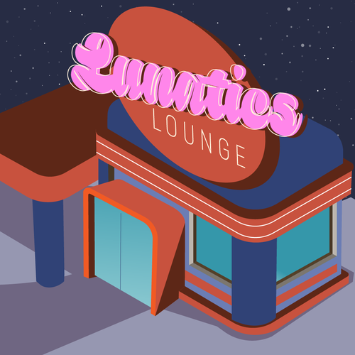 Help create an illustration for Lunatics Lounge! Design by Fe Melo