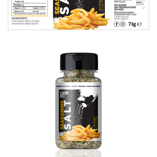 Create An Urban Gourmet Label For Flavour Dust Seasoning Salt