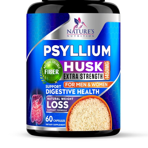 Natural Psyllium Husk Capsules Design needed for Nature's Nutrition Design by JOHN's_AlphaCreation
