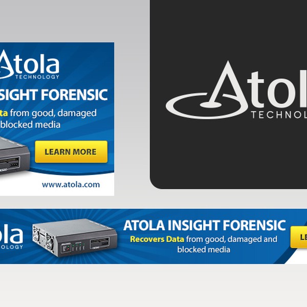 Design by creativemicdesigns titled "Create 2 attractive banners for Atola Insight Forensic"
