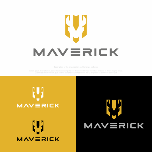 Need a modern abstract bull and M logo for our concrete construction company named Maverick. Design by petar k