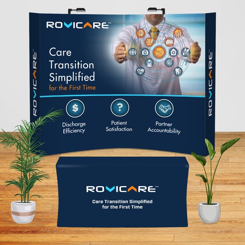 Medical Software Trade show Booth Backdrop that will make people STOP and STARE and want to ASK MORE Design por Coli.W