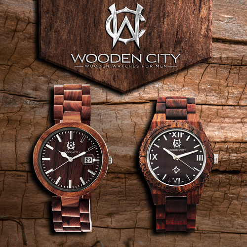Logo for new wooden watches company Design por Vespertilio™