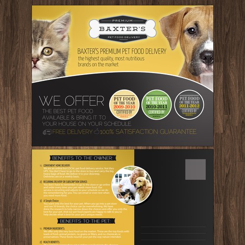 New postcard or flyer wanted for Baxter's Premium Pet Food ...