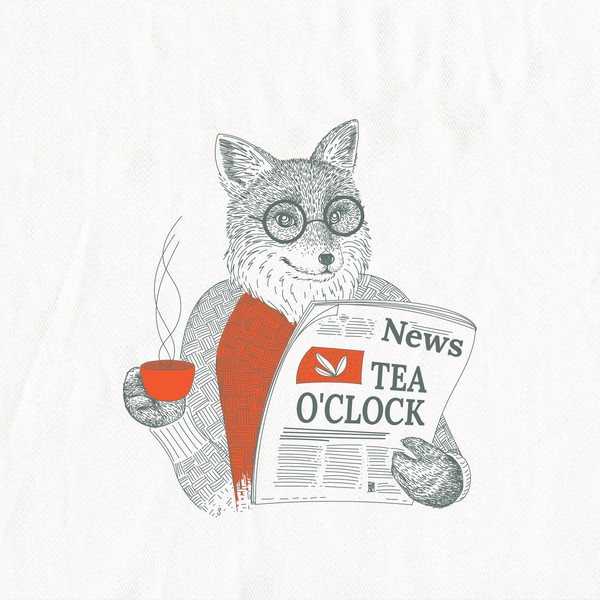 Fox reading a newspaper for In 2 the Nest