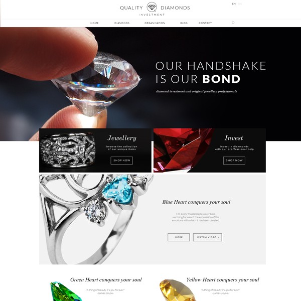 Clean jewellery and diamonds website
