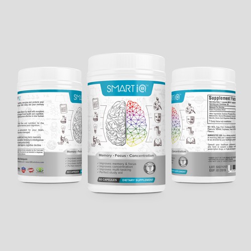 Brain Supplement Label Design Diseño de DesignSBS