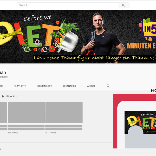 YouTube banner for a food channel