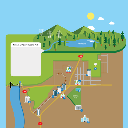 Modern and Engaging Map of Nipawin, SK Infographic contest
