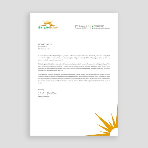 "Renewable Energy Company Letterhead" Design by Taaiebah