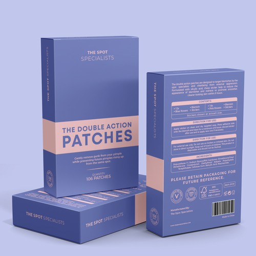 Pimple Patch PACKAGING to appeal to FEMALE BEAUTY user Design by CUPEDIUM