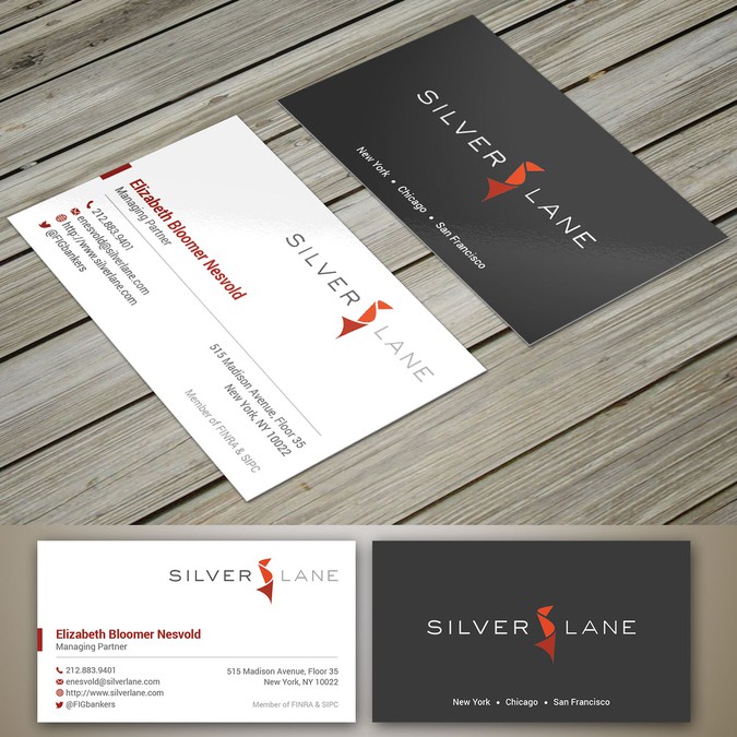 Create a sleek business card for a boutique investment bank | Business ...