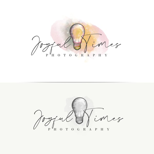 Playful and vintage Lightbulb photography logo