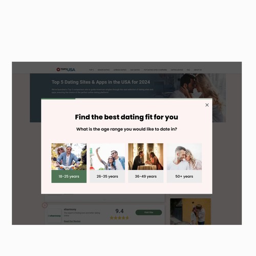 Engaging quiz feature design for product comparison website Design by DezainHub