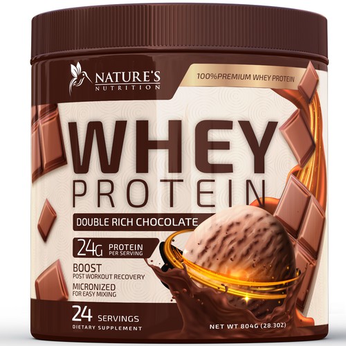 Tasty Whey Protein Chocolate Design Needed for Nature's Nutrition Design réalisé par R O S H I N