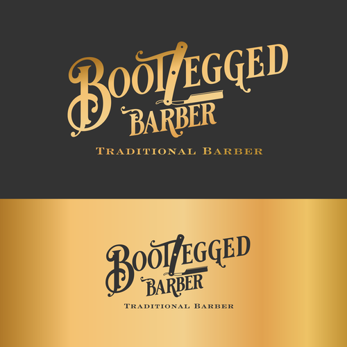 Traditional Barber shop logo Design by Luckykid