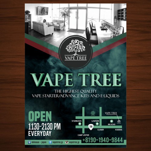  Flyer  for Vape  Store  Electronic Cigarettes Postcard 