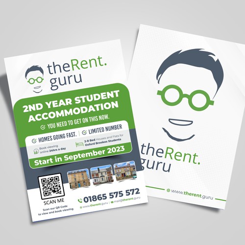 A5 Student Accommodation Flyer Design by DezinDragonz