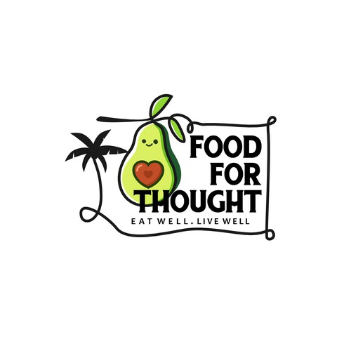 Fresh, Playful Island-Inspired Logo for Food For Thought – Organic Café & Market in the Florida Keys Design by nindadian