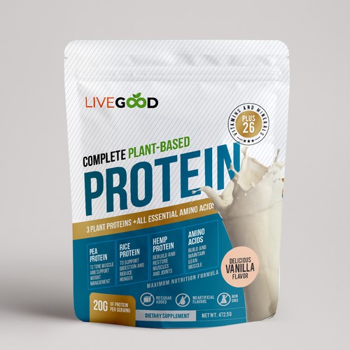 ***GUARANTEED PRIZE*** - LABEL DESIGN for Protein Powder -*****NEW***** Design by Shereef_CM