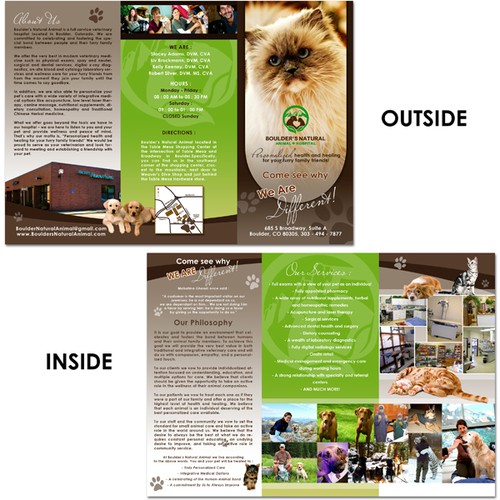 Help us re-brand Boulder's Natural Animal Hospital with a NEW BROCHURE!! Design por Flamerro