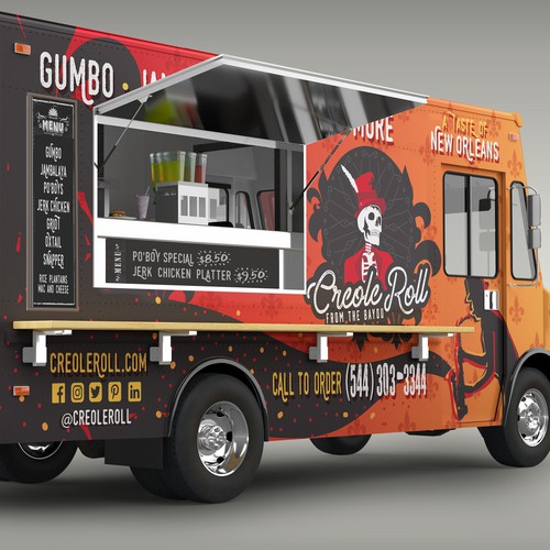 Create a food truck wrap for the spork & knife charcoal grill, concursos de  Rotulación de auto, camión o camioneta