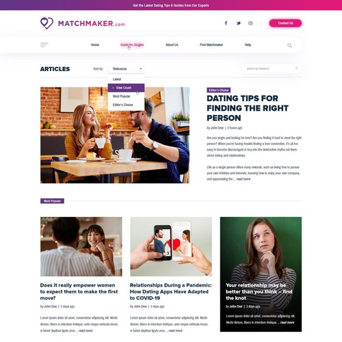 Modern & Sleek Design to Attract Singles who are Stuck at Dating Design by Infinityデザイナー