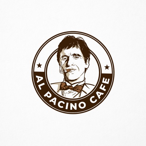 Logo for a high end Italian coffee shop with an Al Pacino theme. Diseño de Sanoja DSG