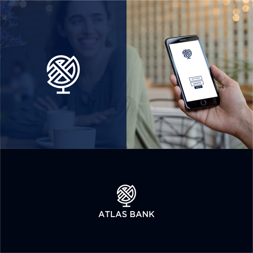 Logo for Atlas Online Bank. Design by kokutou