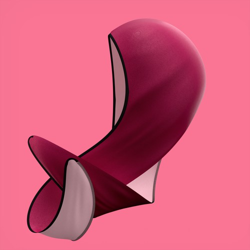 Sleek, modern 3D product rendering of head wrapping scarf. Design by Jonald