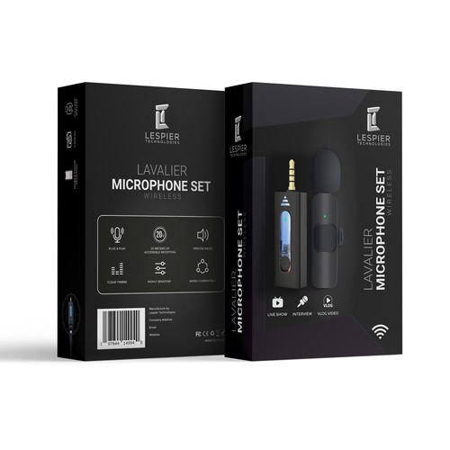 Need modern & catchy packaging design for wireless microphone set Design by Shreya007⭐