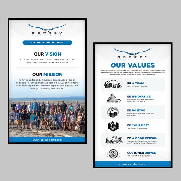 Company Values and Mission Statement Poster