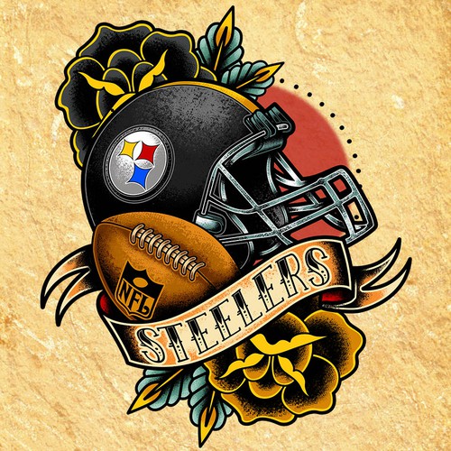 Personalize NFL Pittsburgh Steelers Polynesian Tattoo Design