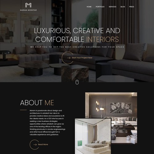 Designs site design for elite high end interior designer 